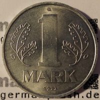 1 Mark - 3. Münzserie der DDR - Jaeger-Nr. 1514 1 Mark - 3. Münzserie der DDR - Jaeger-Nr. 1514