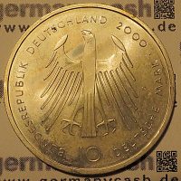 10 DM - 1200 Jahre Kaiser Karl der Große - Dom zu Aachen - Jaeger-Nr. 475 Wertseite - 10 DM - 1200 Jahre Kaiser Karl der Große - Dom zu Aachen - Jaeger-Nr. 475