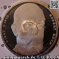 Bildseite 10 Deutsche Mark - 150. Geburtstag von Robert Koch - Jaeger Nr. 456 10 Deutsche Mark - 150. Geburtstag von Robert Koch - Jaeger Nr. 456