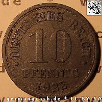 Wertseite Ersatzmünze 10 Pfennig - Jaeger Nr. 299 Ersatzmünze 10 Pfennig - Jaeger Nr. 299