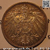 1 Mark - Jaeger Nr. 17 Rückseite 1 Mark Pfennige Jaeger Nr. 17