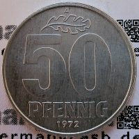 50 Pfennig - 3. Münzserie der DDR - Jaeger-Nr. 1512 50 Pfennig - 3. Münzserie der DDR - Jaeger-Nr. 1512