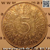 Wertseite 5 DM Silberadler - Jaeger-Nr. 387 5 DM Silberadler - Jaeger-Nr. 387